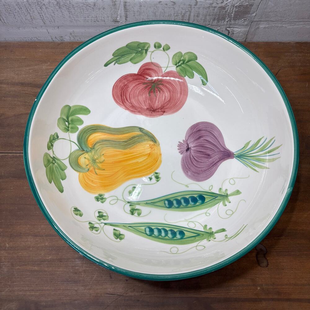 Bizzirri Italy Large Ceramic Vegetable Bowl Hand Painted